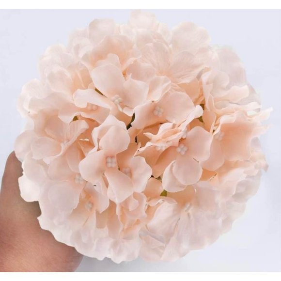 10 piece | Blush Pink Silk Hydrangea Flower with Stems Wedding Home Bouquet - Picture 4 of 5